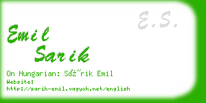 emil sarik business card